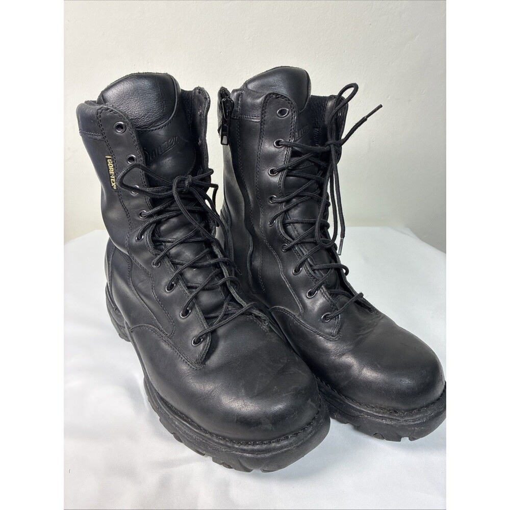 Danner Striker Bolt 8" Gore-Tex Black Leather Side Zip Combat Boots 12 EU 46.5